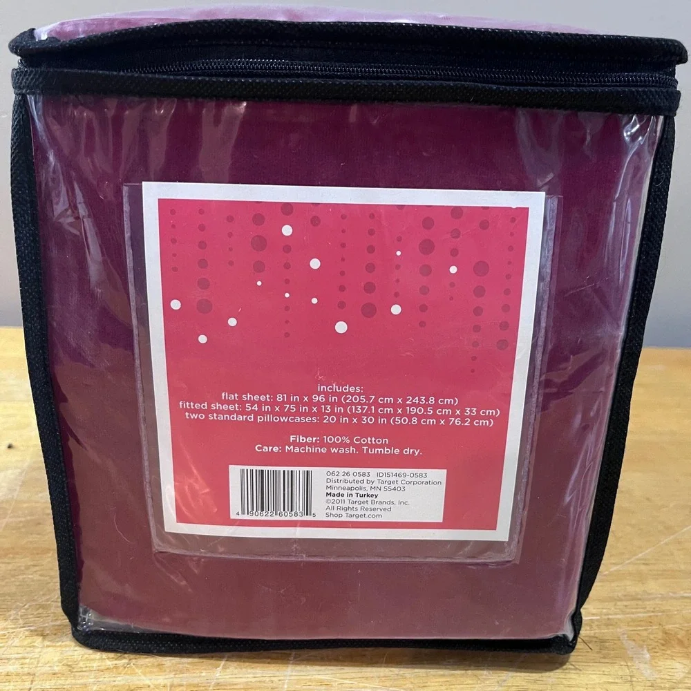 Target Full Flannel Sheet Set 100% Cotton Burgundy Wine 4pc 15in Deep Pocket NEW
